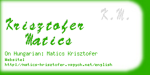 krisztofer matics business card